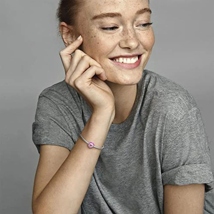 Pandora 790777C01 Charm, Silber mit pinkfarbenem Stiefmütterchen, 925 Sterlingsilber, Emaille und Zirkonia – Bild 7