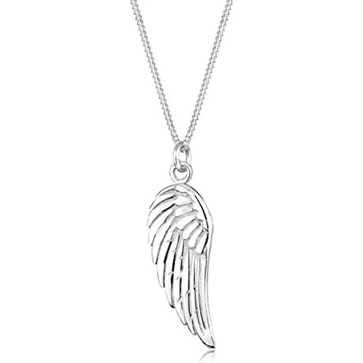Elli Damen Halskette Flügel Anhänger Engel Symbol, 45 cm, 925 Sterling Silber, Boho Trend, anlaufgeschützt und hochglanzpoliert – Bild 1