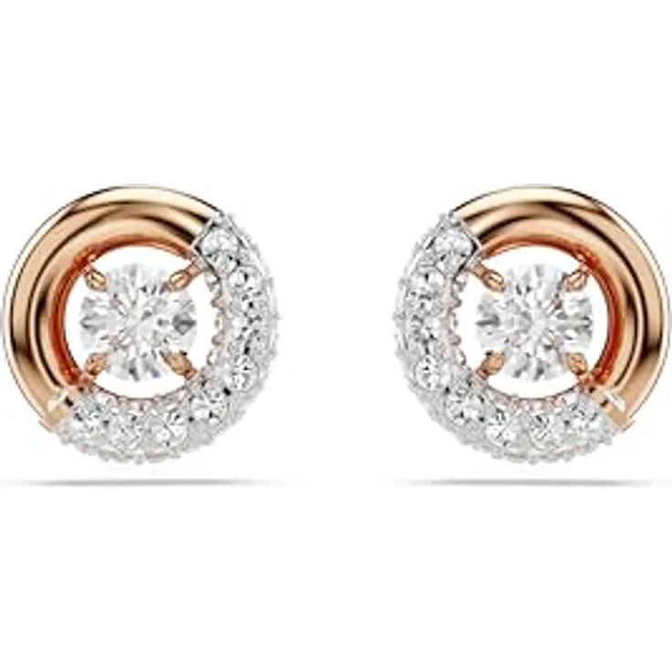 Swarovski Dextera Ohrstecker, Roségold mit Swarovski® Zirkonia und klarem Kristallpavé