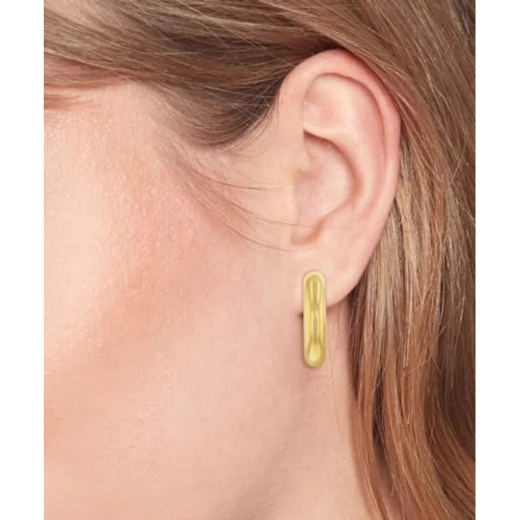 Tommy Hilfiger Jewelry Creolen für Damen, goldfarbener Edelstahl mit Schmetterlingsverschluss, 2,2 cm – Bild 3