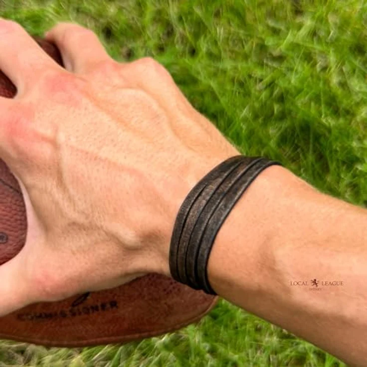 LOCAL LEAGUE Leder-Wickelarmband 'SURF CREW HAWAII', verstellbar bis 95 cm, handgemacht in Europa, aus echtem Leder in Kaffeeschwarz – Bild 2