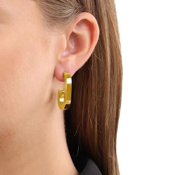 JOOP! Damen Creolen Ohrschmuck aus Edelstahl, Silber mit Emailleüberzug, Steckverschluss, in Schmuck Geschenk Box – Bild 4