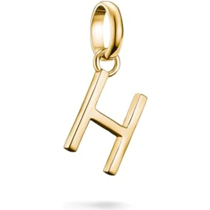 Thomas Sabo Charm Club Connect Charm-Anhänger Buchstabe H, 18k vergoldet aus recyceltem 925 Silber, flexible Tragevarianten – Bild 1