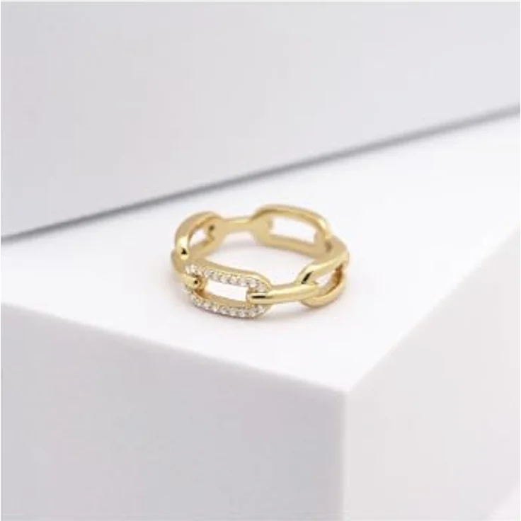 CHRIST Damen-Ring 925er Silber, recycelte Zirkonia 56, Gelbgold 32029719 – Bild 3