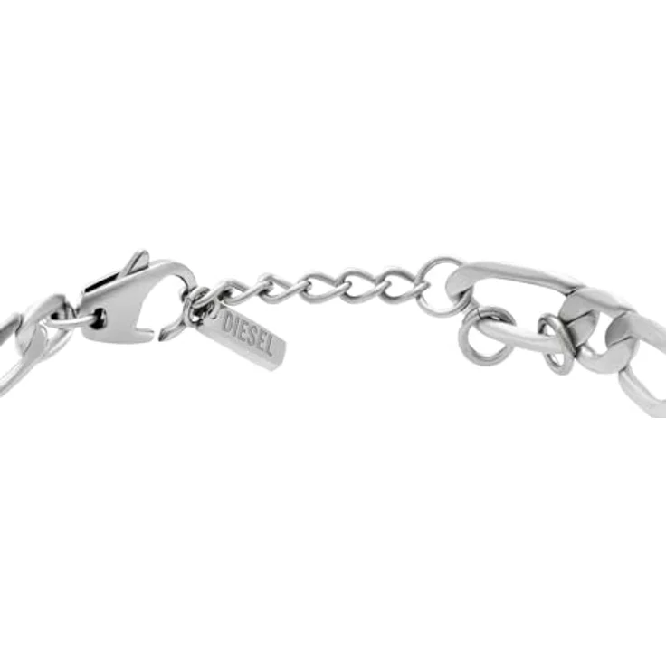 Diesel Oval D Logo Herren Armband, Silber-Ton Messing mit Karabinerverschluss, DX1599040 – Bild 2
