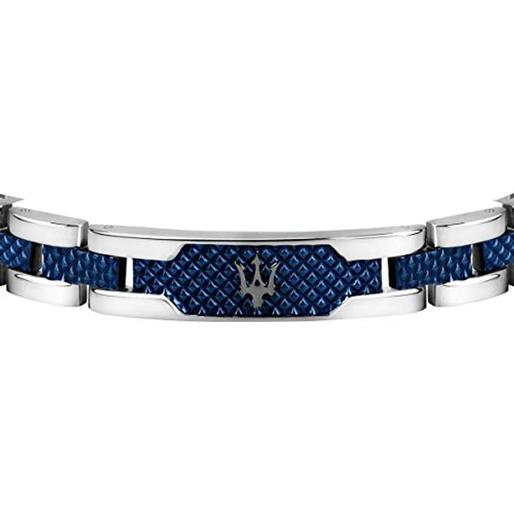 Maserati Herrenarmband JEWELS Kollektion, Edelstahl Grau PVD und Blau PVD, 21 cm, Clipverschluss – Bild 2