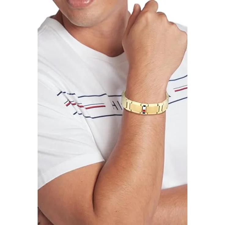 Tommy Hilfiger Gliederarmband für Herren aus Gelbgold, verstellbar mit ikonischer Flagge und robustem Design - 2790658 – Bild 3