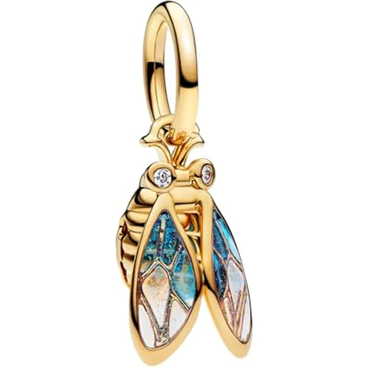 PANDORA Charm-Anhänger Zikade, goldfarben mit Zirkonia, Tiermotiv