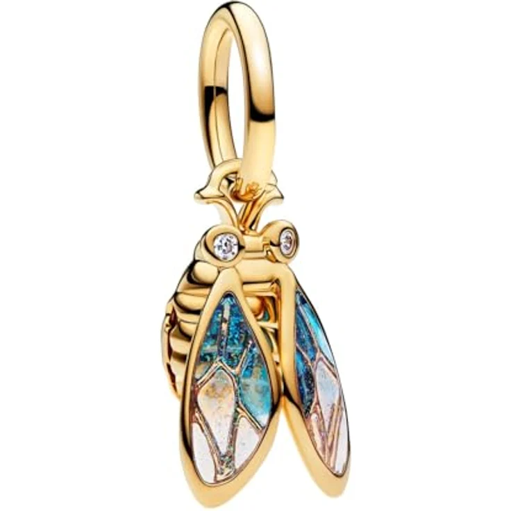 PANDORA Charm-Anhänger Zikade, goldfarben mit Zirkonia, Tiermotiv