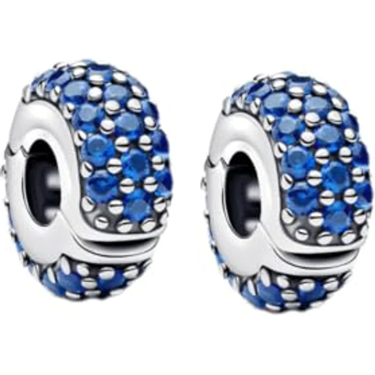 WEIMU Charms Stopper 925 Sterling Silber, Beads Stopper für Armband und Halskette, Hypoallergen, Blau, 4.8mm-5mm Lochdurchmesser – Bild 1