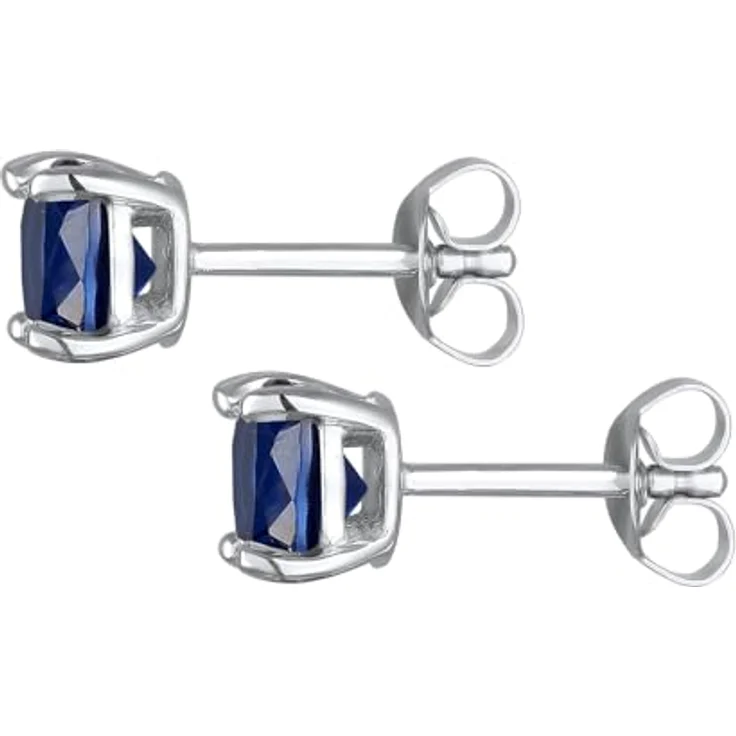 Kuzzoi Herren Ohrringe Ohrstecker Rund (6 mm) mit synthetischen blauen Saphir aus 925 Sterling Silber, zeitloser Ohrschmuck für Männer – Bild 3
