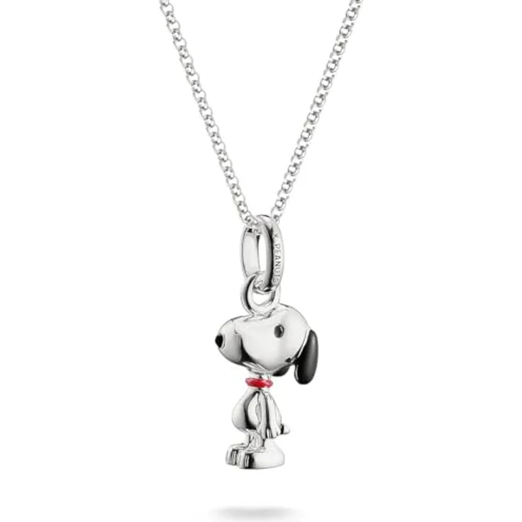 THOMAS SABO Unisex-Kette Silber mit Snoopy-Anhänger, Emaille in Schwarz und Rot, One Size – Bild 1
