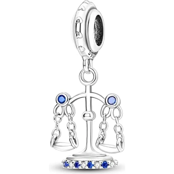 TINSLO Charm Anhänger 925 Sterling Silber mit Zirkonia-Steinen, passend für Pandora Armbänder und Halsketten, kompatibel mit europäischen Armbändern für Damen und Mädchen