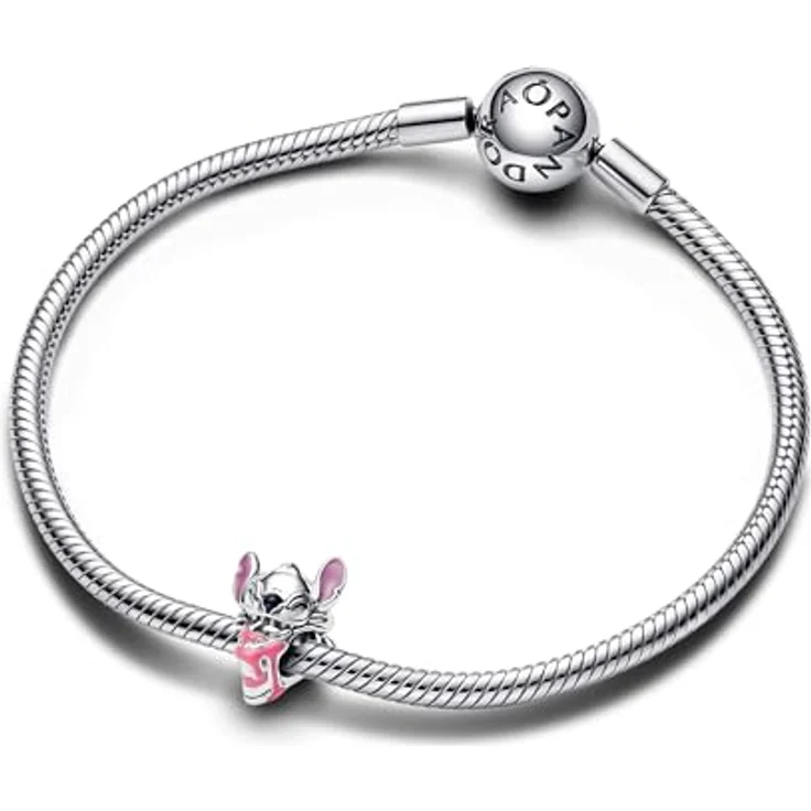 PANDORA Moments Disney Stitch Geburtstagstorte Charm, Sterling Silber mit handverarbeiteten Emaille-Details, kompatibel mit Moments Armbändern, 793189C01 – Bild 4