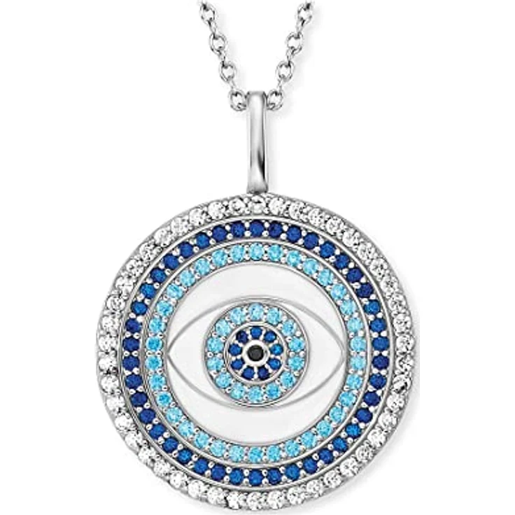 Engelsrufer Lucky Eye Kette ERN-Eye-ZIM, rhodiniertes 925 Sterlingsilber mit blauen und silbernen Schmucksteinen, 50 cm Länge, Karabinerverschluss – Bild 2