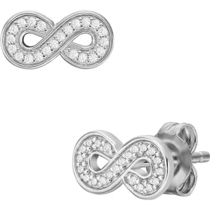 Fossil Damenohrstecker Infinity, Sterlingsilber, poliert, Silbern, Pfostenverschluss – Bild 3