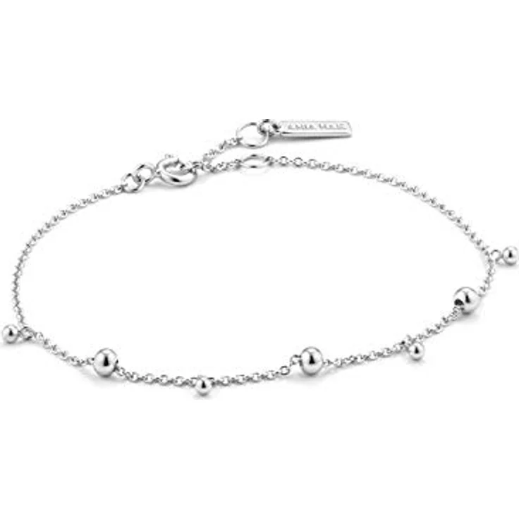 ANIA HAIE Damen Armband MODERN MINIMALISM Drop Balls, 925 Sterling Silber mit 7 Silberperlen, 16,5 cm + 2 cm Verlängerung, inkl. Geschenkverpackung – Bild 1