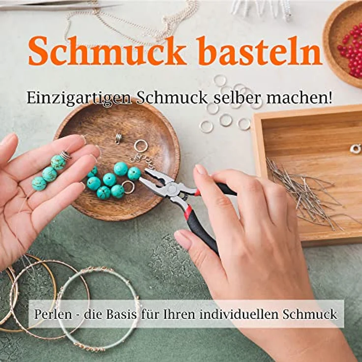 SKYBEADS Landschaftsjaspis Edelstein Perlen, Runde 6mm Naturstein, 38cm Strang mit ca. 60 Stück für Schmuckherstellung – Bild 3