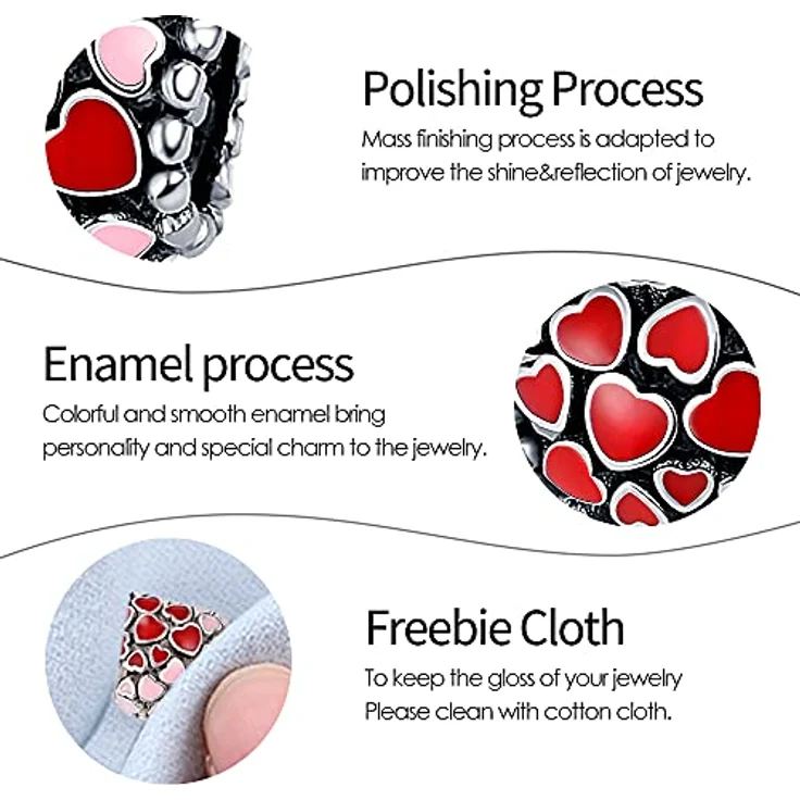 Pandach Damen Charm Anhänger, 925 Sterling Silber Bead mit Zirkonia-Steinen, kompatibel mit Europäischen Armbändern und Halsketten – Bild 4