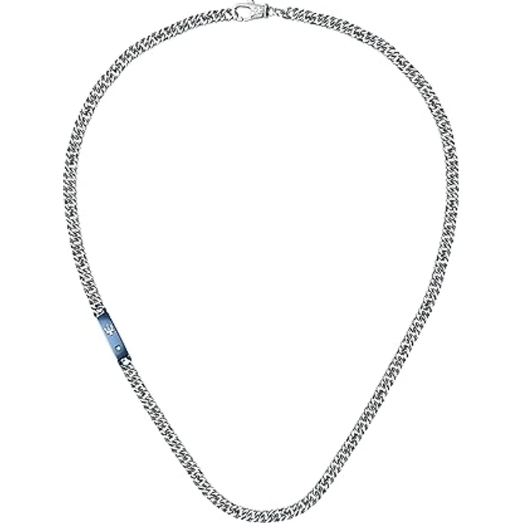 Maserati Herren Halskette JEWELS Kollektion, Edelstahl mit Diamanten, Blau PVD, 50cm, Karabinerverschluss – Bild 2
