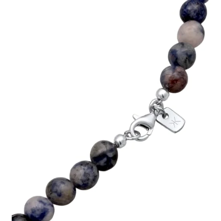 Kuzzoi Buddha Herren Halskette aus Achat Perlen (6 mm) mit 925 Sterling Silber Beads, Edelsteinkette für Männer, Länge ca. 50 cm – Bild 4