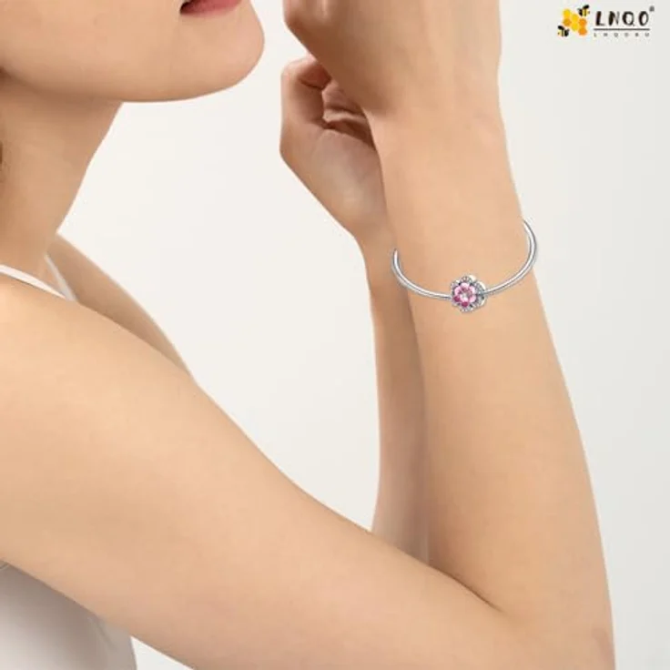LNQOBU 925er Silber Charms Anhänger für Armbänder und Halsketten, kompatibel mit Pandora, inklusive Spacer Beads, Geschenkbeutel und Poliertuch – Bild 3