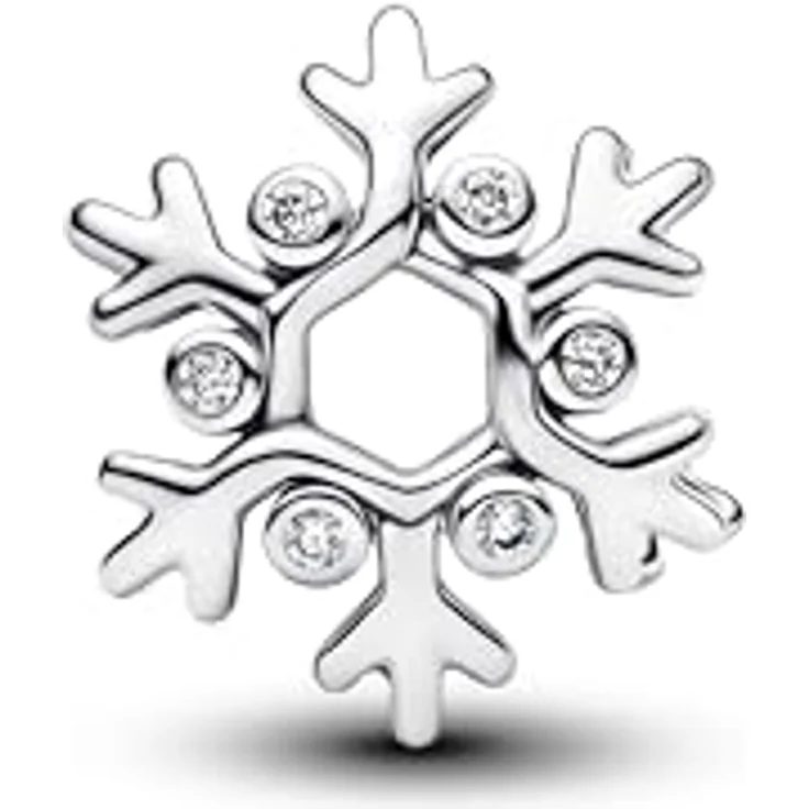 PANDORA Moments Schneeflocke Charm, Sterling-Silber mit Zirkonia, winterliches Design, kompatibel mit Moments, 794249C01 – Bild 2