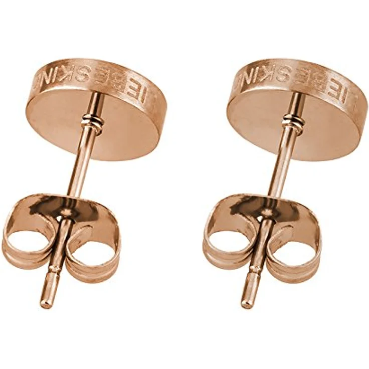 LIEBESKIND Damen-Ohrstecker LJ-0051-E-07, rosévergoldet, mattiert, 7 mm mit Steckverschluss – Bild 2