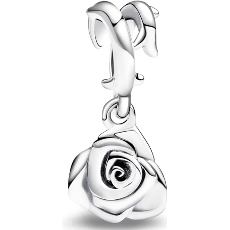 J.Fée Charms Anhänger 925 Sterling Silber, Eleganter Kettenanhänger in Rose, Stilvoller Schmuck für Damen, 1 Stück