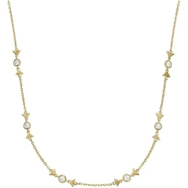 Emporio Armani Damen Halskette aus Sterlingsilber mit Karabinerverschluss, Gelbgold – Bild 1