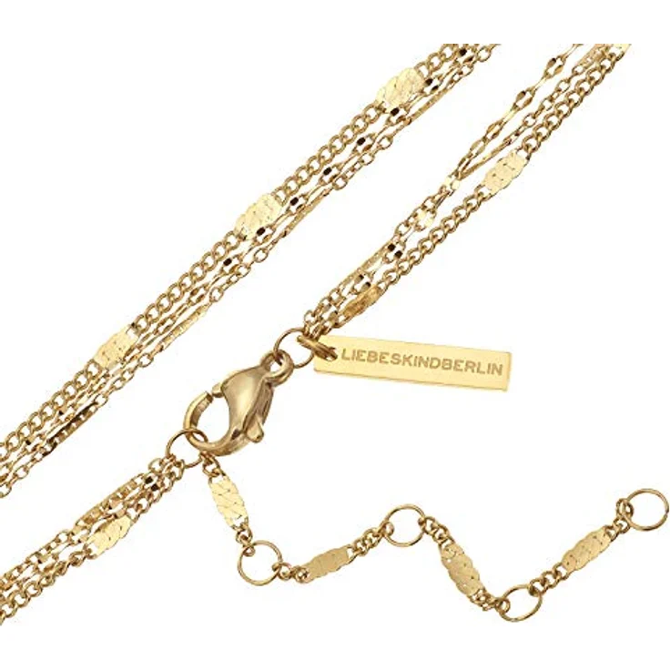 LIEBESKIND Berlin Armband, Damen-Armband aus Edelstahl in Layering Optik, gold, verstellbar von 17 - 22 cm – Bild 2