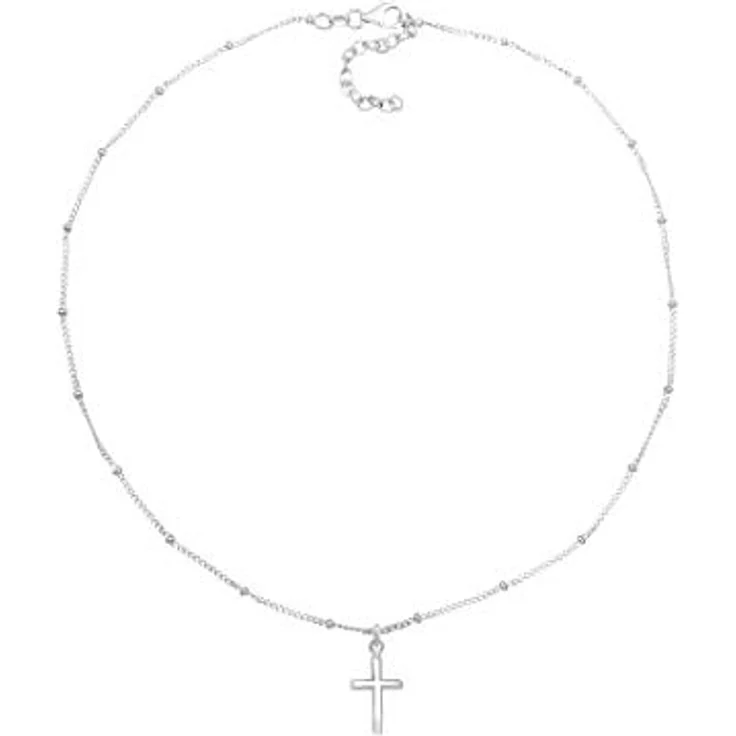 Elli Halskette Damen Choker Kugel Kreuz aus 925 Sterling Silber, anlaufgeschützt, handgefertigt – Bild 3