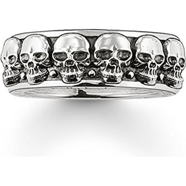 THOMAS SABO Ring Totenköpfe, 925 Sterlingsilber, feminines Design, verschiedene Größen erhältlich – Bild 1