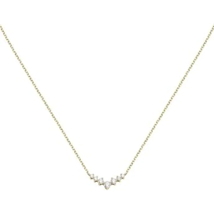 FAVS Damen-Kette 375er Gelbgold mit 7 Zirkonia, One Size – Bild 1