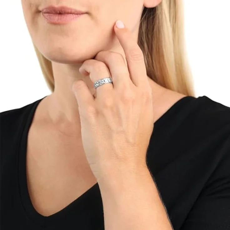 Amor 925 Sterling Silber Unisex Ring, hochwertiger Schmuck mit einzigartigem Muster, Silber, in Geschenkbox – Bild 2
