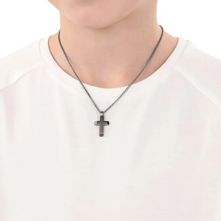 s.Oliver Kette mit Anhänger, Edelstahl, Kreuz, 40+3 cm, Silber, für Jungen, in Geschenkbox, 2035807 – Bild 5