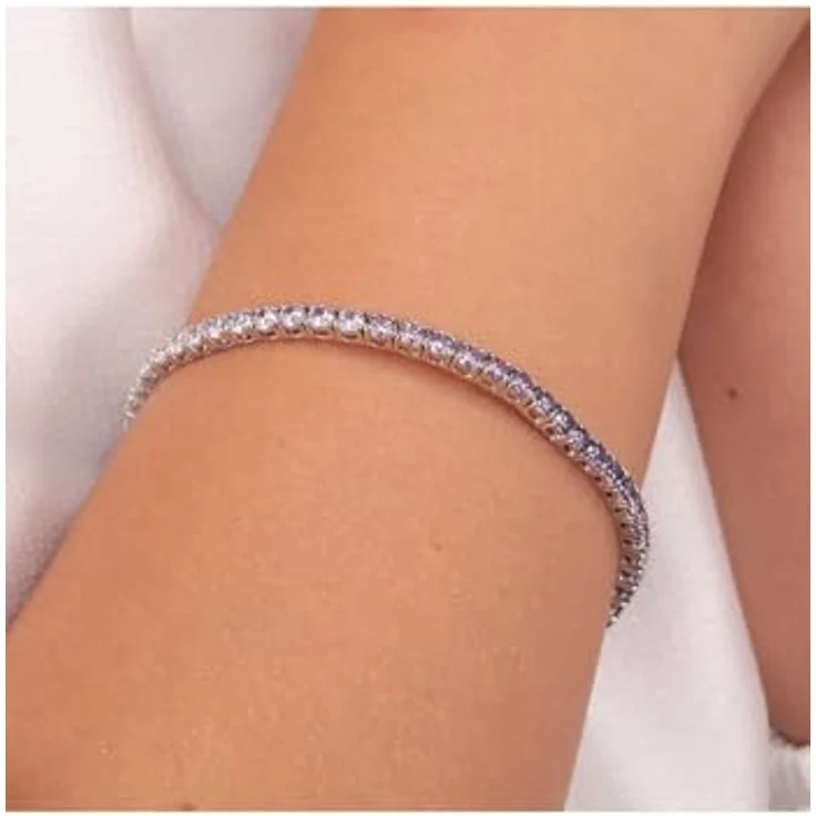 CHRIST Damen-Armband 925er Silber, recycelte Zirkonia, One Size, lila – Bild 5