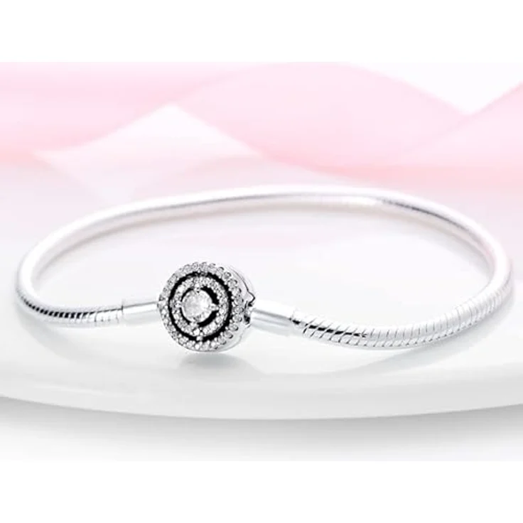 Pandach 925 Sterling Silber Damenarmband, Moments Schlangen-Gliederarmband, perfektes Geschenk für Frauen zu Valentinstag, Muttertag, Geburtstag und Weihnachten – Bild 2