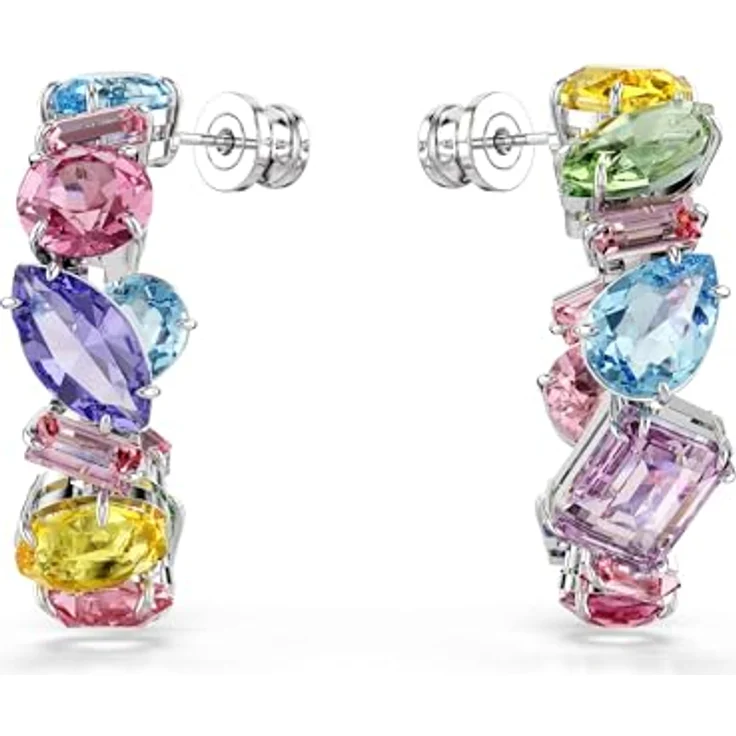 Swarovski Creolen Gema 5692412, Metall-Creolen mit mehrfarbigem Kristall-Besatz – Bild 2