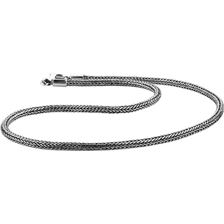 Kuzzoi Silberkette Männer Zopf Schlangenkette 4mm oxidiert, 925 Silber mit robustem Karabinerverschluss