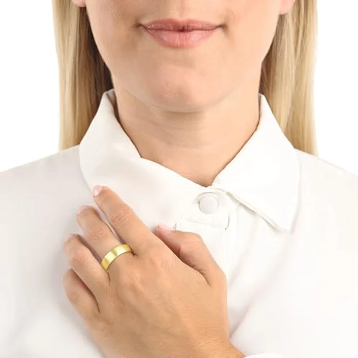 Amor Ring Edelstahl Unisex, Gold, 6 mm Breite, in Schmuck Geschenk Box, 2037287 – Bild 2
