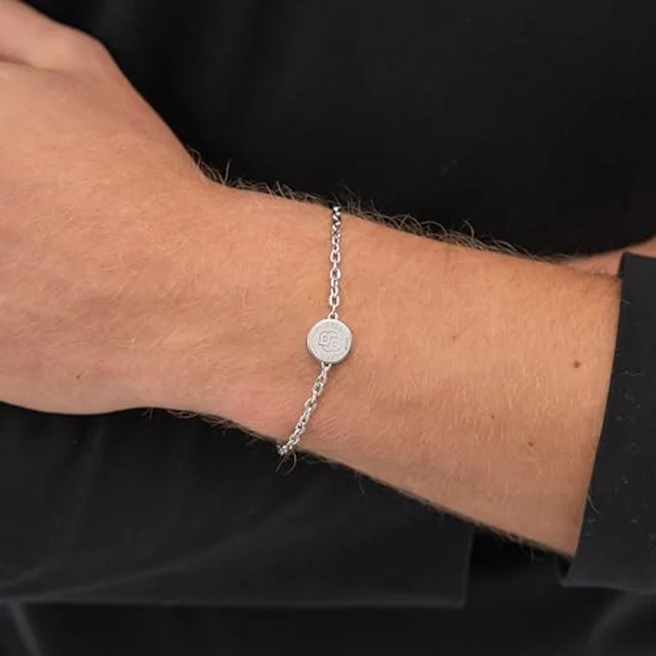 BOSS DOUBLE B COIN Armband für Herren aus poliertem Edelstahl mit Charm in Münzform, 190 mm Innendurchmesser, Karabinerverschluss mit BOSS Logo – Bild 4