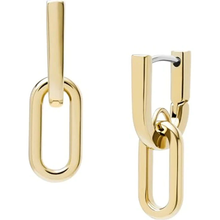 Fossil Damen Ohrringe aus goldfarbenem Edelstahl mit Poliertem Finish und Bügelverschluss – Bild 4