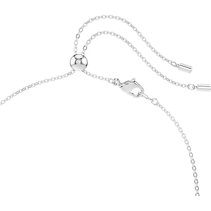 Swarovski Constella Halskette, Rhodinierte Damenhalskette mit klaren Kristallen in Krappen- und Kesselfassungen, 38-48 cm – Bild 4