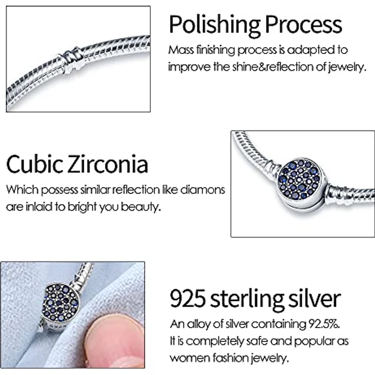 Pandach Damen Armband 925 Sterling Silber, Schlangen-Gliederarmband, perfektes Geschenk für Frauen zu Valentinstag, Muttertag und Geburtstagen – Bild 3