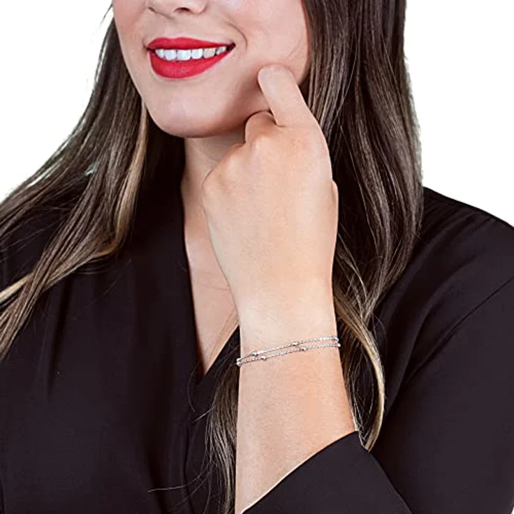 Engelsrufer Damen Armband ERB-LILMOON, Sterling Silber mit doppelt gewickelten silbernen Perlen, längenverstellbar, nickelfrei, Karabinerverschluss – Bild 3