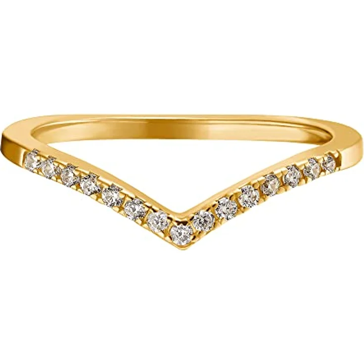 Heideman Ring Nele, Damenring aus silber-goldfarbenem Edelstahl mit weißen polierten Stein, hypoallergen und robust – Bild 3