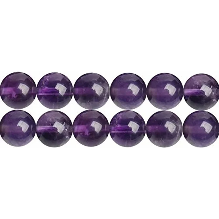 SKYBEADS Amethyst Stein Perlen zum Auffädeln, 6mm Lila Edelstein, 38cm Strang mit ca. 60 Stück – Bild 1