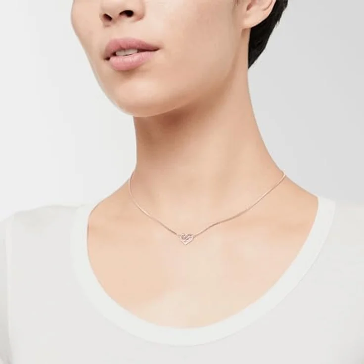 LIEBESKIND BERLIN Damen-Collier aus roségoldplattiertem Edelstahl, 40 cm Venezianerkette mit Karabinerverschluss, grafische Elemente – Bild 3