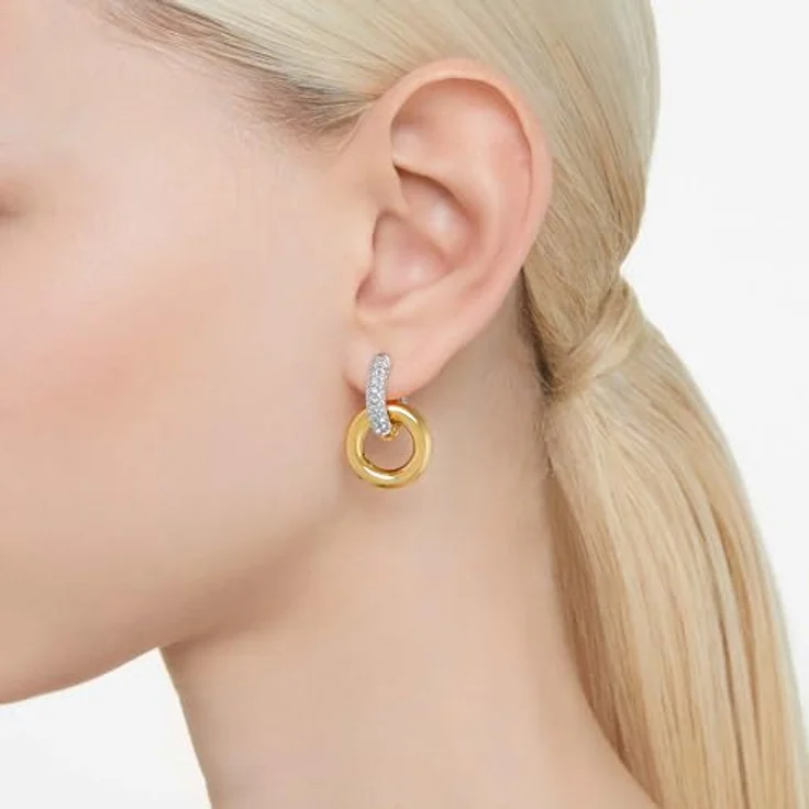 Swarovski Creolen Dextera 5668818, vergoldete Ohrringe mit Swarovski-Kristallen, gold – Bild 6